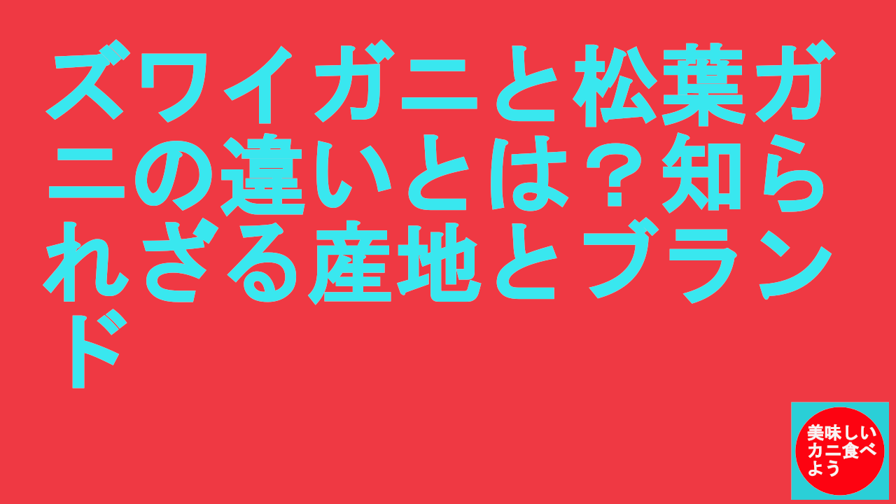 ズワイガニと松葉ガニの違いは？