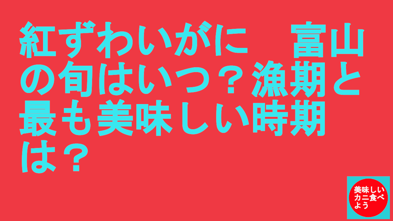 紅ずわいがに富山の旬はいつ？