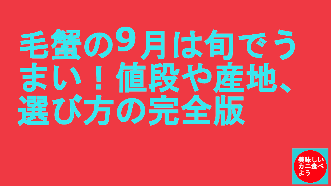 毛蟹の9月は旬でうまい！値段や産地、選び方の完全版