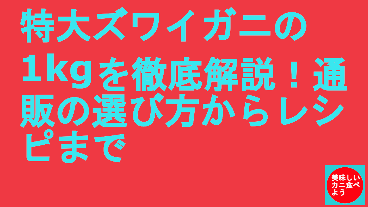 特大ズワイガニの1kgを徹底解説！通販の選び方からレシピまで