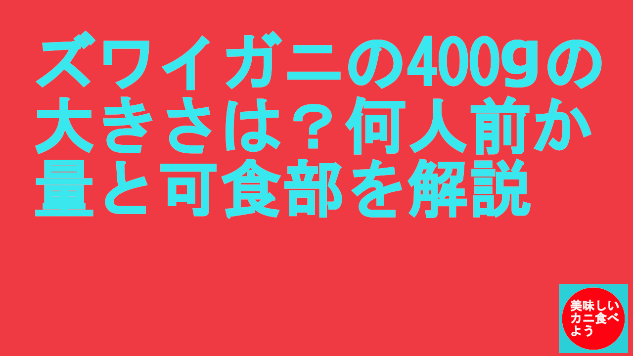 ズワイガニの400gの大きさは？何人前か量と可食部を解説