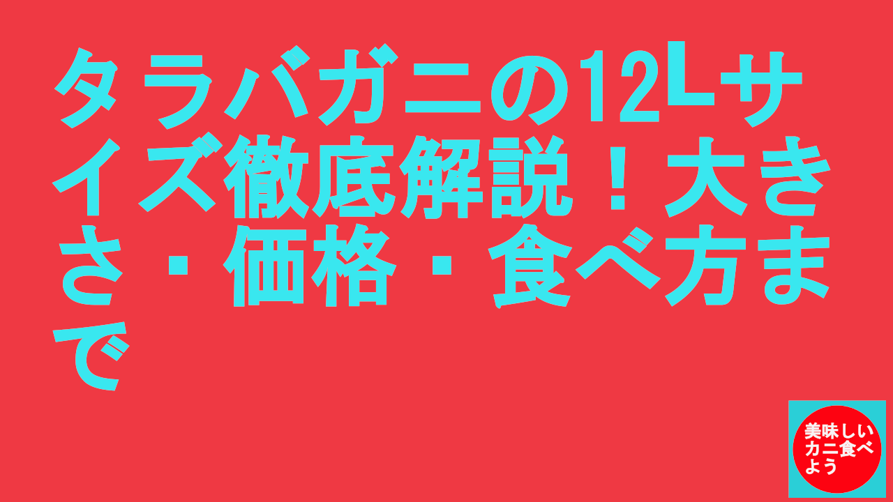タラバガニの12Lサイズ徹底解説！大きさ・価格・食べ方まで