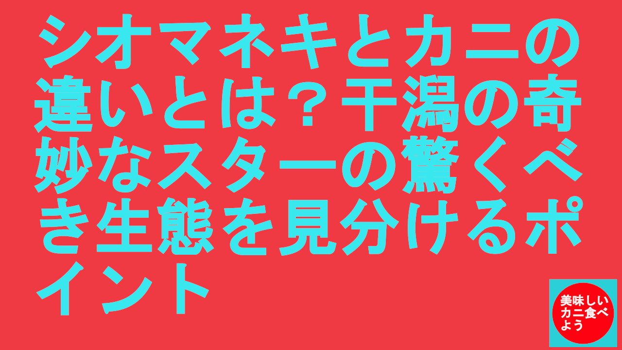 シオマネキとカニの違い