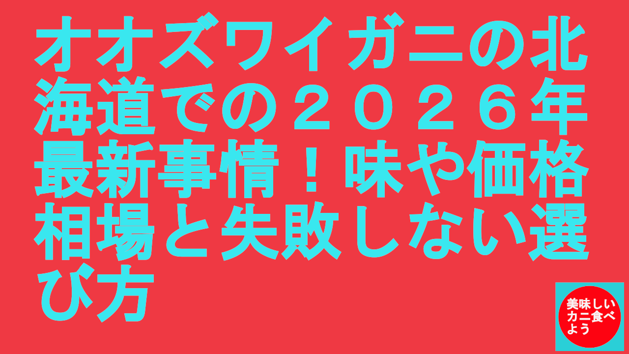 オオズワイガニの北海道での２０２６年